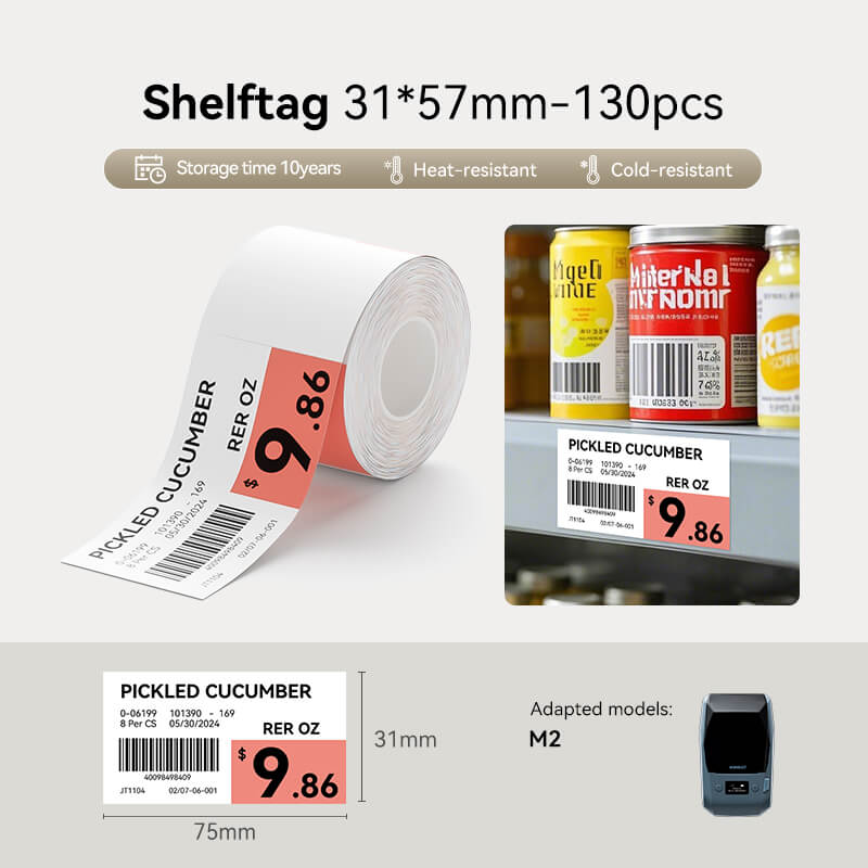 NIIMBOT M2/M3 Replacement Thermal Transfer Labels — PET Waterproof, Oil-proof, Tearproof, 8-10 Years Durable for Lab, Office, Jewelry & Cable Organisation