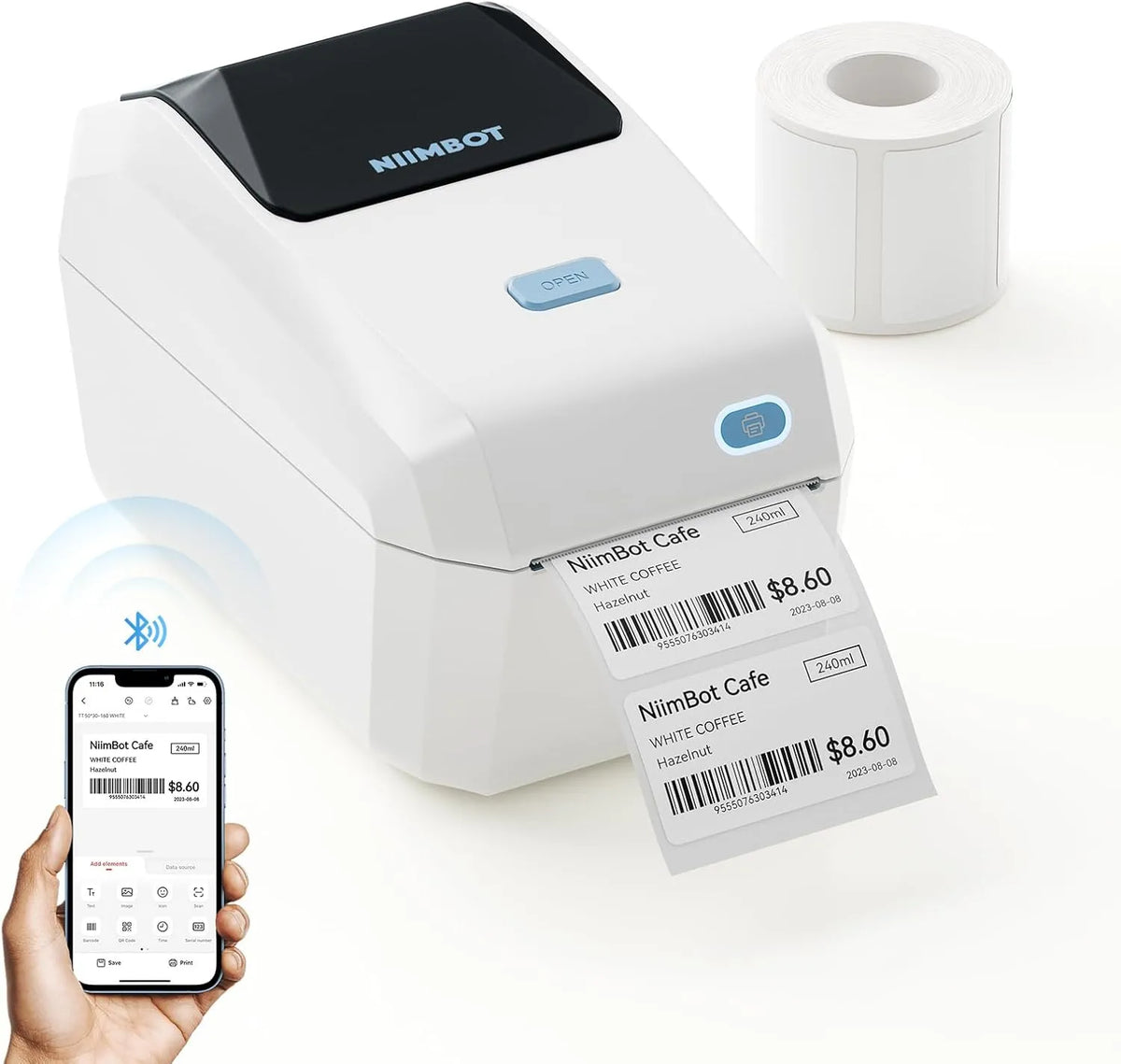 NIIMBOT K3 3" Thermal Label Printer — 180mm/s High-Speed Bluetooth Label Maker for Business