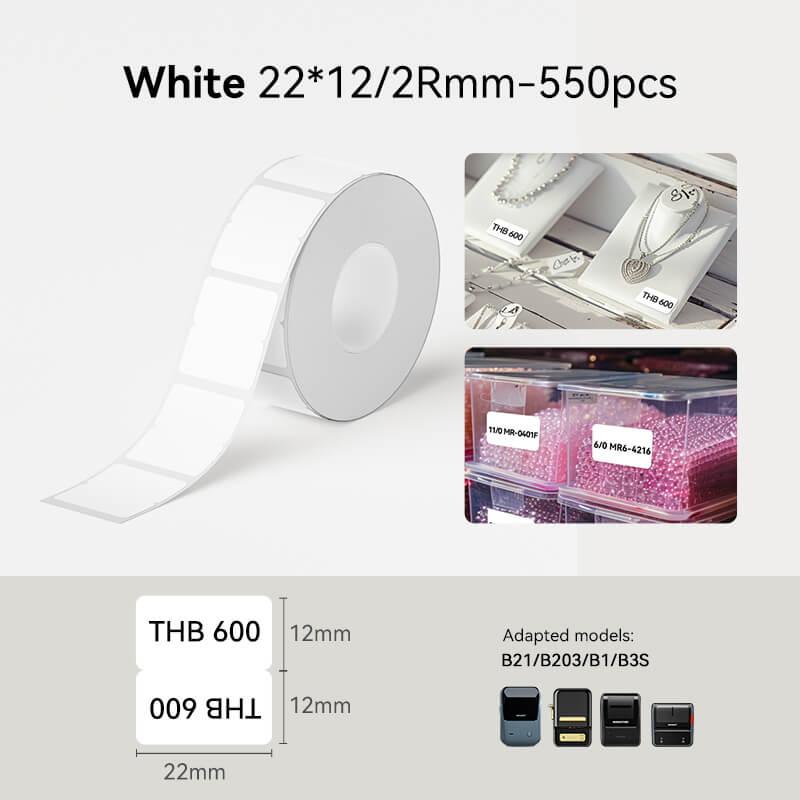 22*12mm 2-up white thermal price tags compatible with NIIMBOT B21 B203 B1 B3S printer