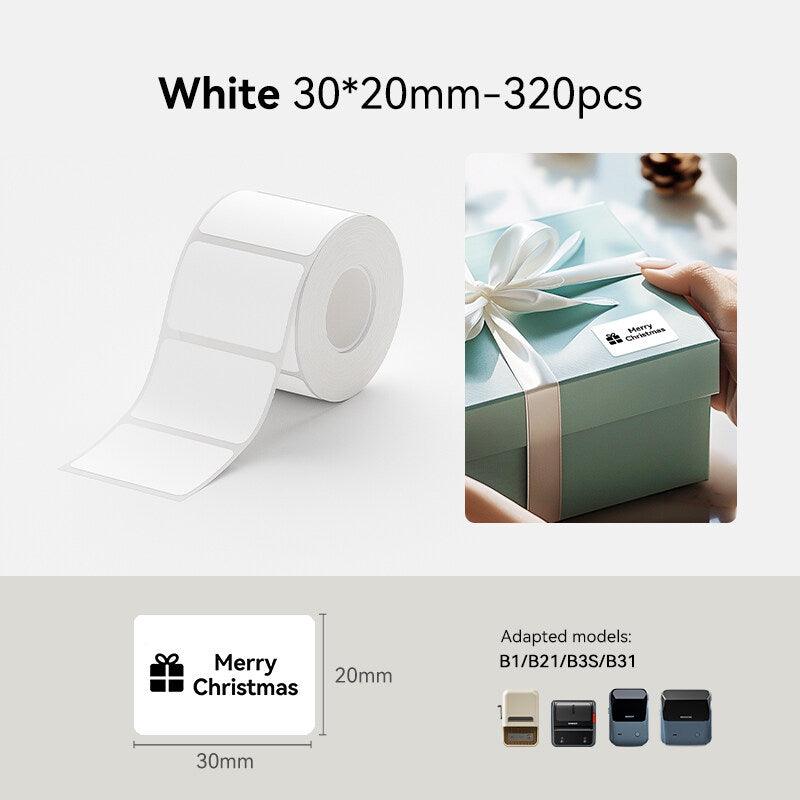 30-20mm white waterproof label stickers compatible with NIIMBOT B1 B21 B3S B31 printer