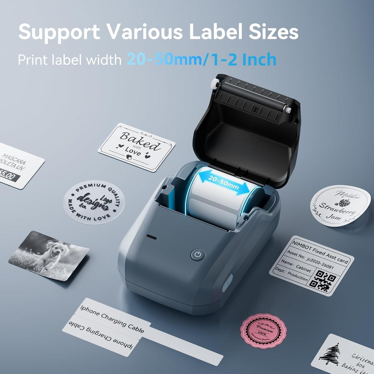 NIIMBOT B1 Blue Label Printer Supports 20-50mm Various Label Sizes