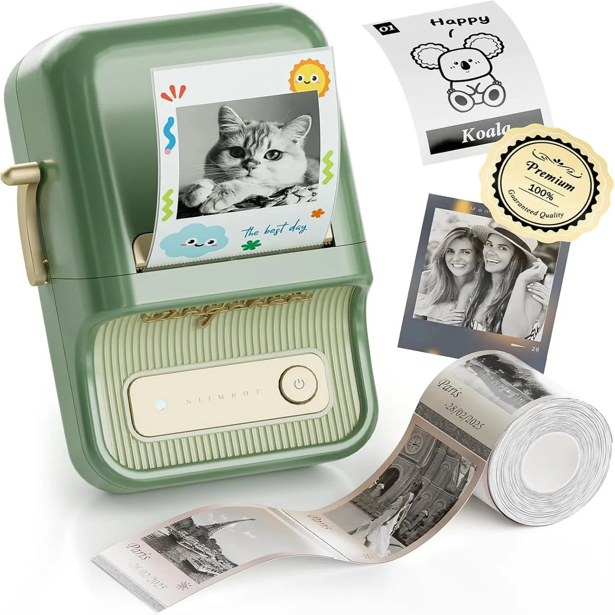 niimbot b21 pro 300dpi dark green label printer