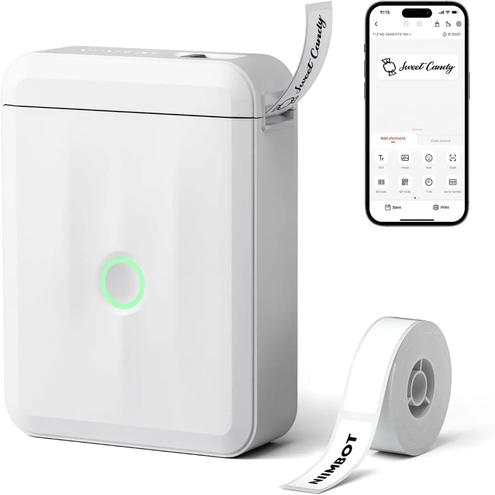NIIMBOT D110 White Bluetooth Thermal Label Printer