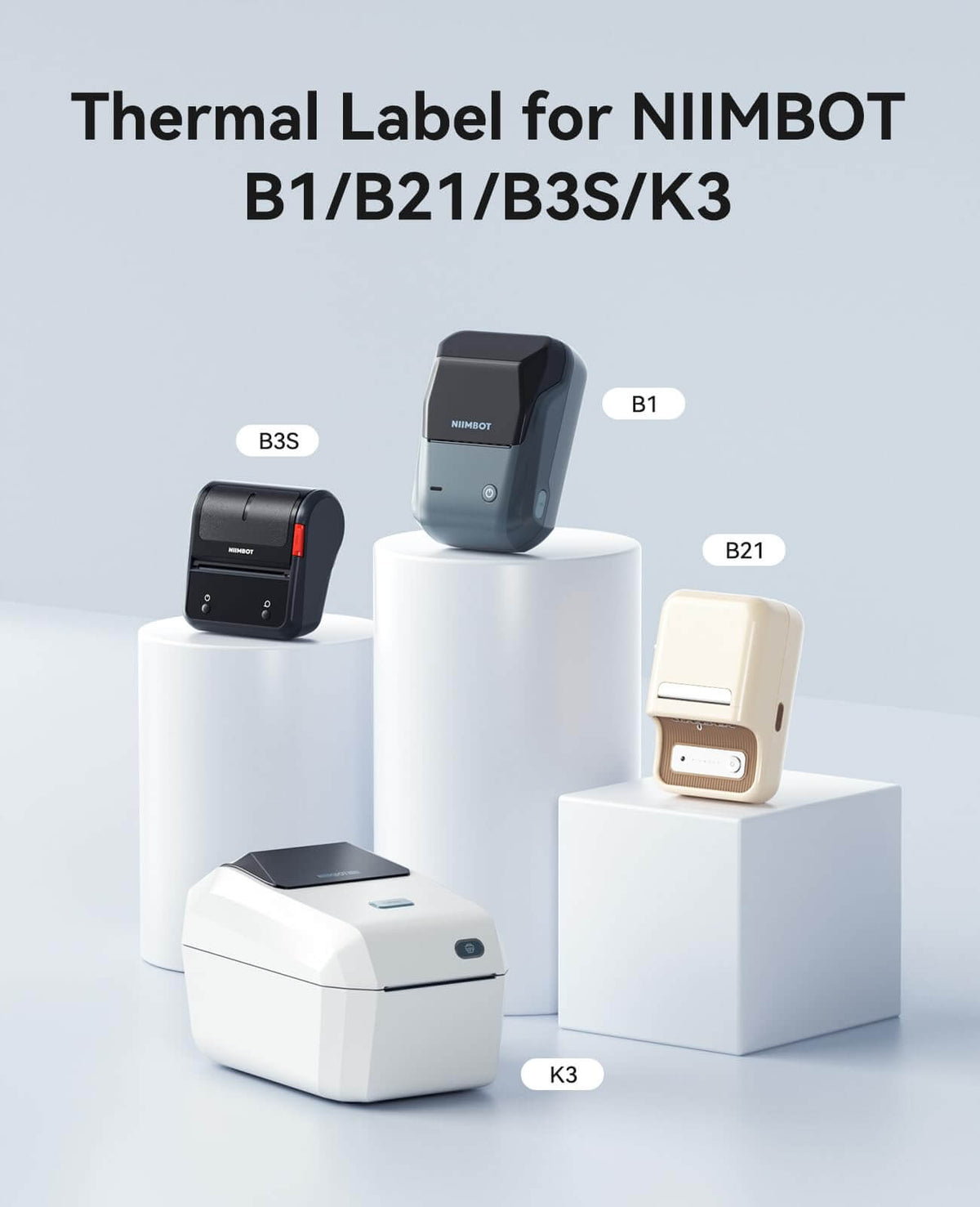 NIIMBOT portable thermal label printers B1 B21 B3S K3