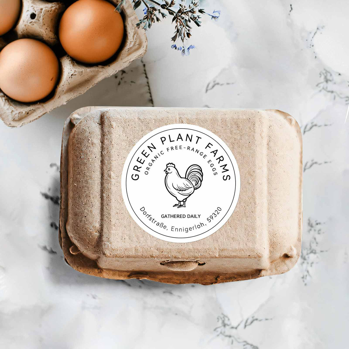 NIIMBOT white round thermal labels for farm egg cartons
