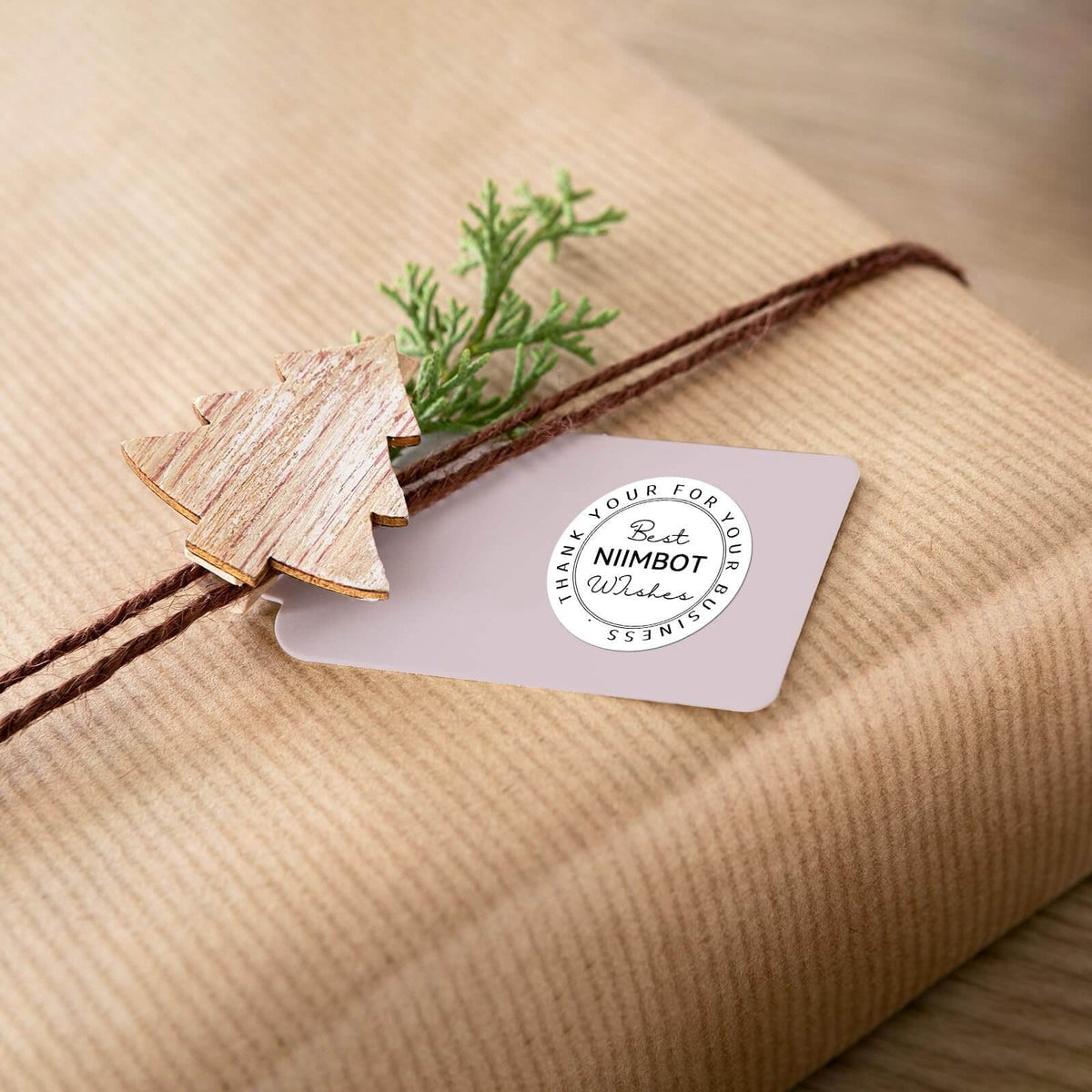 NIIMBOT white round thermal sticker labels for gift packaging