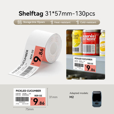 NIIMBOT M2/M3 Replacement Thermal Transfer Labels — PET Waterproof, Oil-proof, Tearproof, 8-10 Years Durable for Lab, Office, Jewelry & Cable Organisation