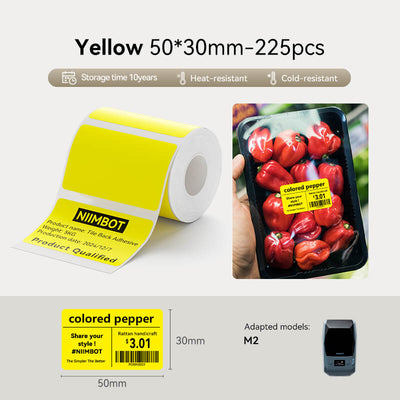 NIIMBOT M2/M3 Replacement Thermal Transfer Labels — PET Waterproof, Oil-proof, Tearproof, 8-10 Years Durable for Lab, Office, Jewelry & Cable Organisation