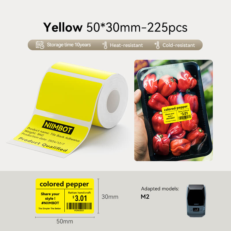 NIIMBOT M2/M3 Replacement Thermal Transfer Labels — PET Waterproof, Oil-proof, Tearproof, 8-10 Years Durable for Lab, Office, Jewelry & Cable Organisation