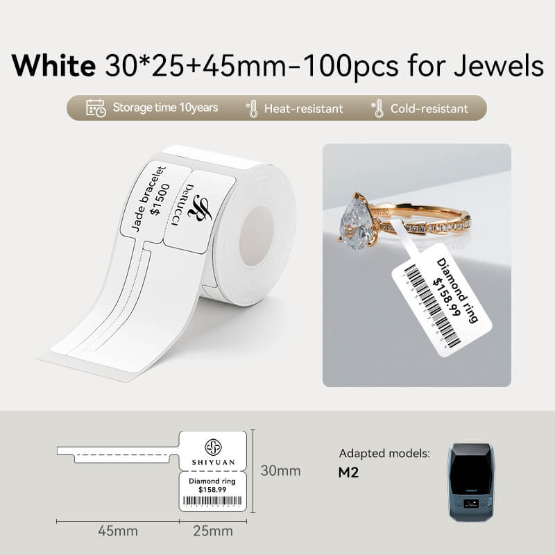 NIIMBOT M2/M3 Replacement Thermal Transfer Labels — PET Waterproof, Oil-proof, Tearproof, 8-10 Years Durable for Lab, Office, Jewelry & Cable Organisation
