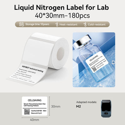 NIIMBOT M2/M3 Replacement Thermal Transfer Labels — PET Waterproof, Oil-proof, Tearproof, 8-10 Years Durable for Lab, Office, Jewelry & Cable Organisation