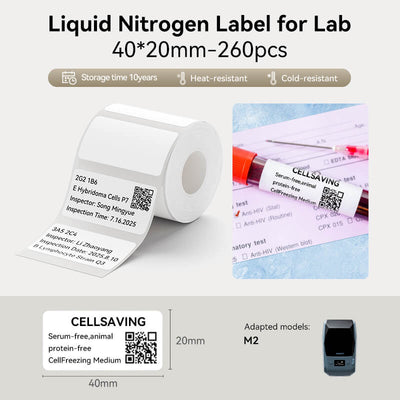 NIIMBOT M2/M3 Replacement Thermal Transfer Labels — PET Waterproof, Oil-proof, Tearproof, 8-10 Years Durable for Lab, Office, Jewelry & Cable Organisation