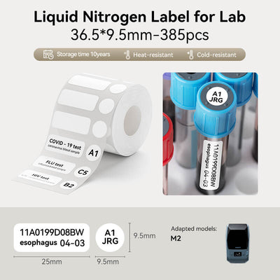 NIIMBOT M2/M3 Replacement Thermal Transfer Labels — PET Waterproof, Oil-proof, Tearproof, 8-10 Years Durable for Lab, Office, Jewelry & Cable Organisation
