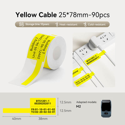 NIIMBOT M2/M3 Replacement Thermal Transfer Labels — PET Waterproof, Oil-proof, Tearproof, 8-10 Years Durable for Lab, Office, Jewelry & Cable Organisation