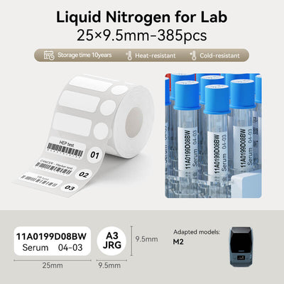 NIIMBOT M2/M3 Replacement Thermal Transfer Labels — PET Waterproof, Oil-proof, Tearproof, 8-10 Years Durable for Lab, Office, Jewelry & Cable Organisation