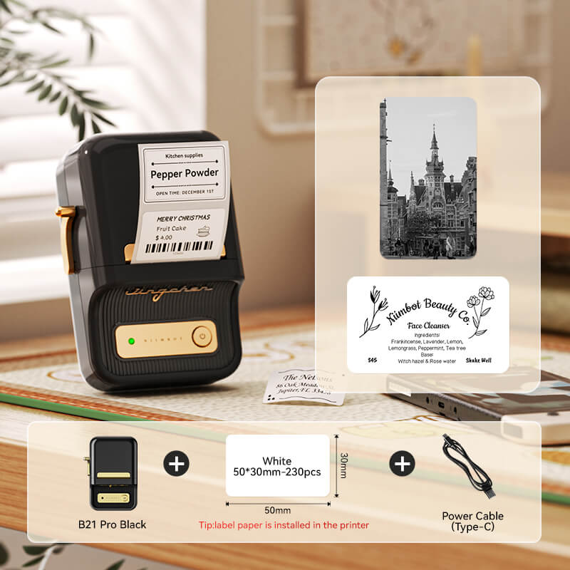 NIIMBOT B21 Pro All-in-One Label Maker — 2" 300DPI Bluetooth Printer for Home, Pantry & Small Business