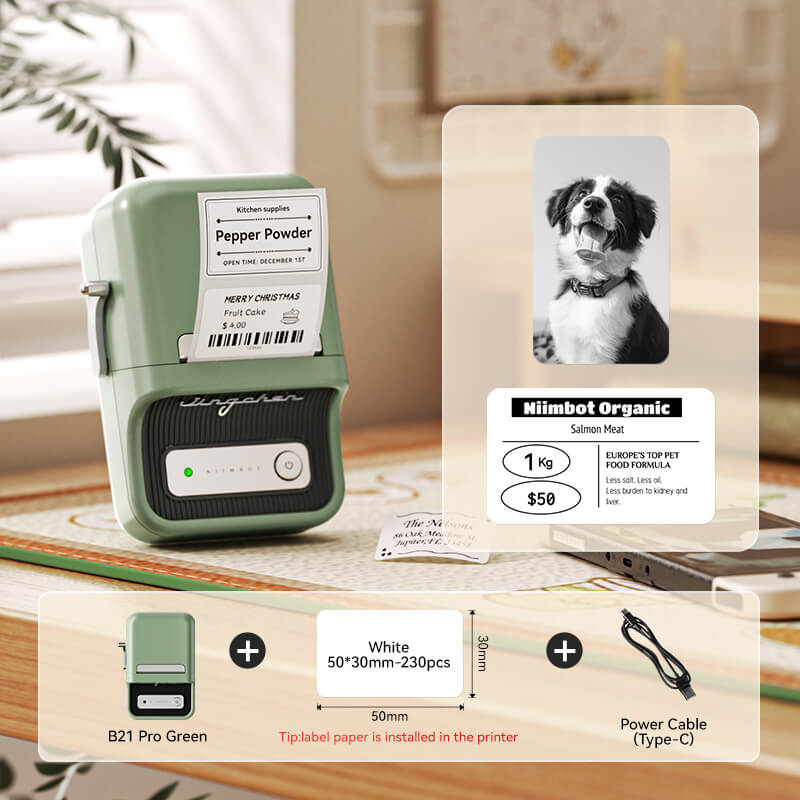 NIIMBOT B21 Pro All-in-One Label Maker — 2" 300DPI Bluetooth Printer for Home, Pantry & Small Business