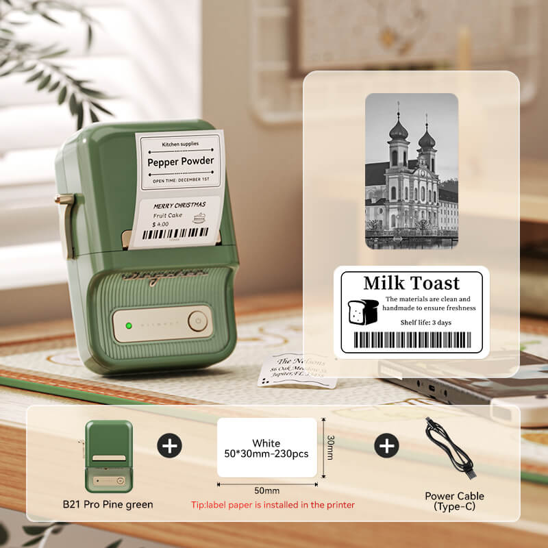 NIIMBOT B21 Pro All-in-One Label Maker — 2" 300DPI Bluetooth Printer for Home, Pantry & Small Business