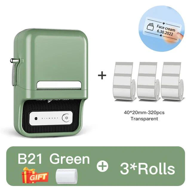 NIIMBOT B21 Bluetooth Thermal Label Printer — 2" Wide, 60mm/s High-Speed for DIY