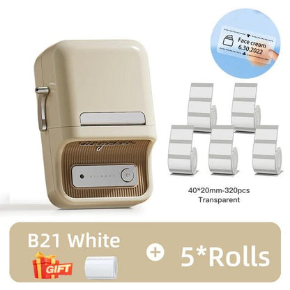 NIIMBOT B21 Bluetooth Thermal Label Printer — 2" Wide, 60mm/s High-Speed for DIY