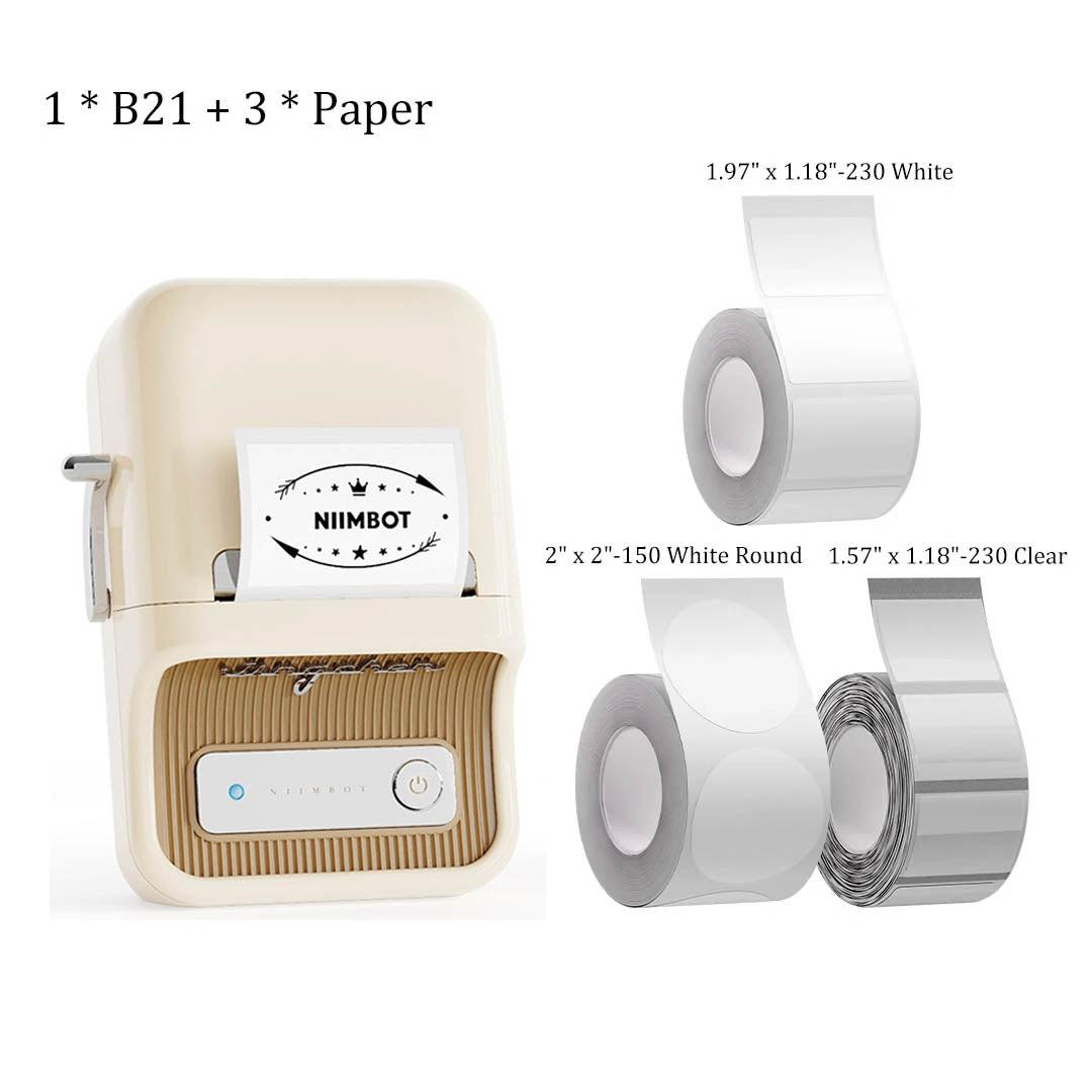 NIIMBOT B21 Bluetooth Thermal Label Printer — 2" Wide, 60mm/s High-Speed for DIY