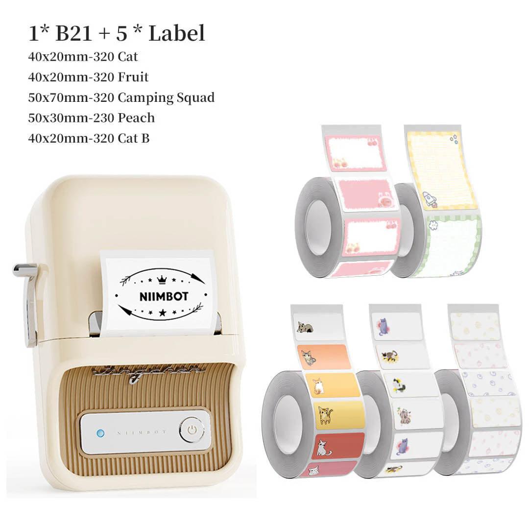 NIIMBOT B21 Bluetooth Thermal Label Printer — 2" Wide, 60mm/s High-Speed for DIY