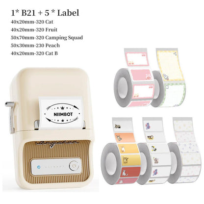 NIIMBOT B21 Bluetooth Thermal Label Printer — 2" Wide, 60mm/s High-Speed for DIY
