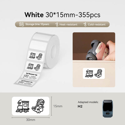 NIIMBOT M2/M3 Replacement Thermal Transfer Labels — PET Waterproof, Oil-proof, Tearproof, 8-10 Years Durable for Lab, Office, Jewelry & Cable Organisation