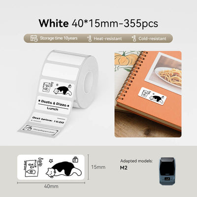 NIIMBOT M2/M3 Replacement Thermal Transfer Labels — PET Waterproof, Oil-proof, Tearproof, 8-10 Years Durable for Lab, Office, Jewelry & Cable Organisation