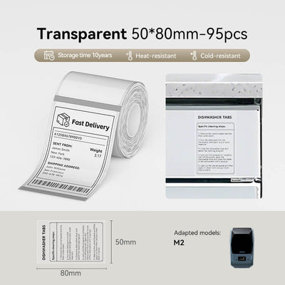NIIMBOT M2/M3 Replacement Thermal Transfer Labels — PET Waterproof, Oil-proof, Tearproof, 8-10 Years Durable for Lab, Office, Jewelry & Cable Organisation
