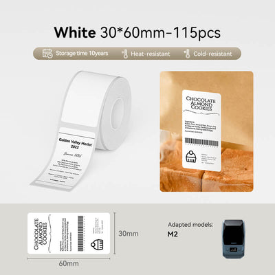 NIIMBOT M2/M3 Replacement Thermal Transfer Labels — PET Waterproof, Oil-proof, Tearproof, 8-10 Years Durable for Lab, Office, Jewelry & Cable Organisation