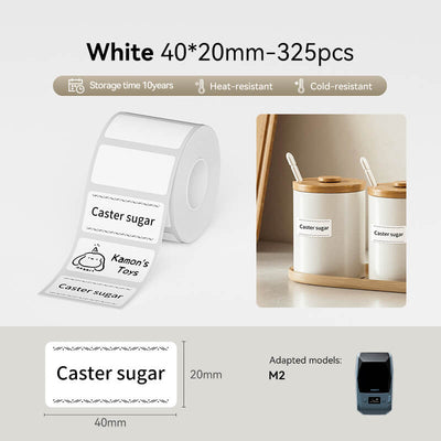 NIIMBOT M2/M3 Replacement Thermal Transfer Labels — PET Waterproof, Oil-proof, Tearproof, 8-10 Years Durable for Lab, Office, Jewelry & Cable Organisation