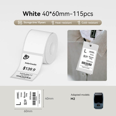 NIIMBOT M2/M3 Replacement Thermal Transfer Labels — PET Waterproof, Oil-proof, Tearproof, 8-10 Years Durable for Lab, Office, Jewelry & Cable Organisation