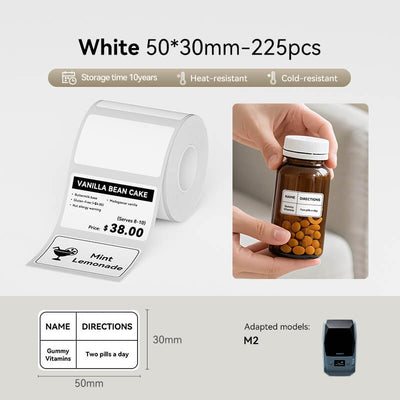NIIMBOT M2/M3 Replacement Thermal Transfer Labels — PET Waterproof, Oil-proof, Tearproof, 8-10 Years Durable for Lab, Office, Jewelry & Cable Organisation