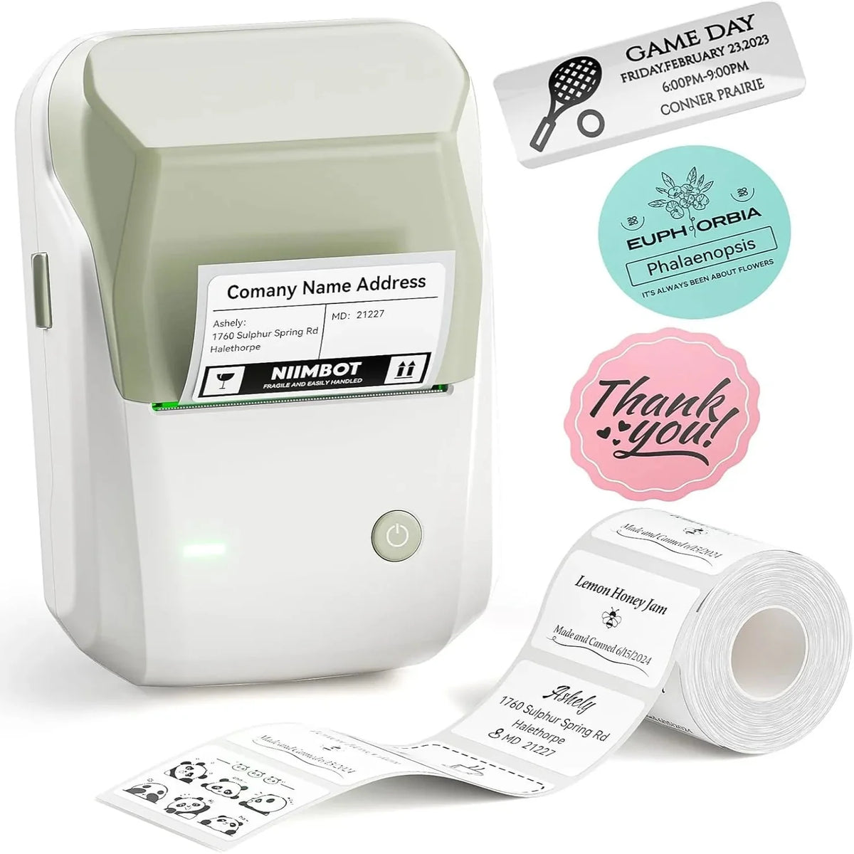 NIIMBOT B1 Multifunctional Office Label Printer for Home, Business green