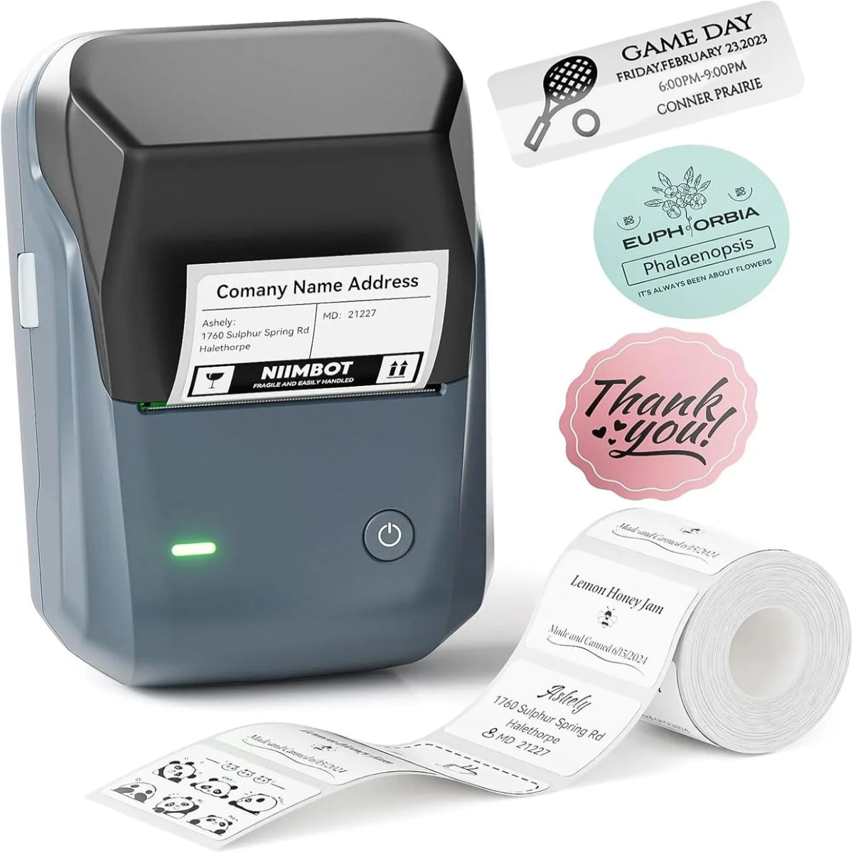 NIIMBOT B1 Multifunctional Office Label Printer for Home, Business lake blue