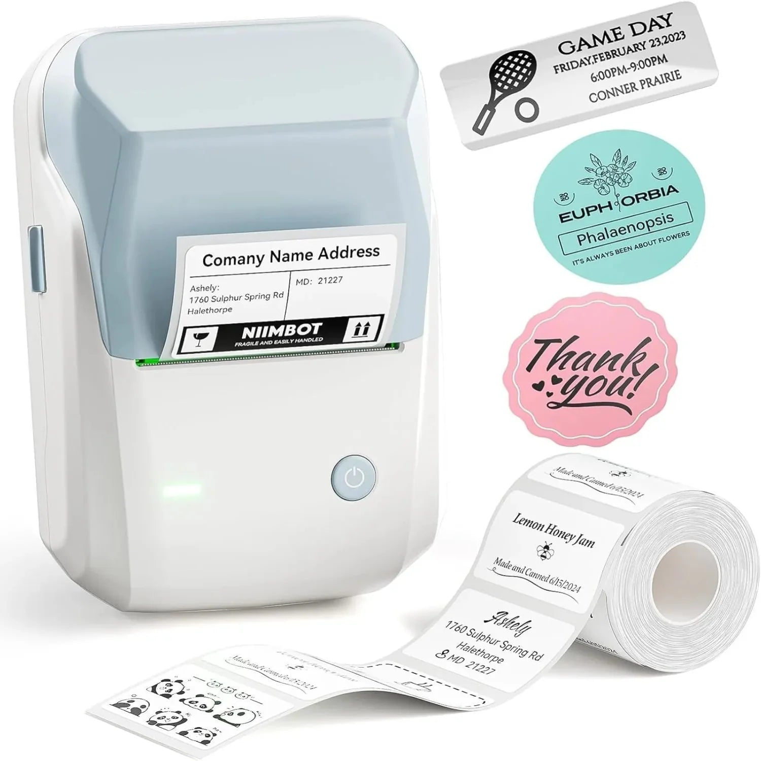 NIIMBOT B1 Multifunctional Office Label Printer for Home, Business sky blue