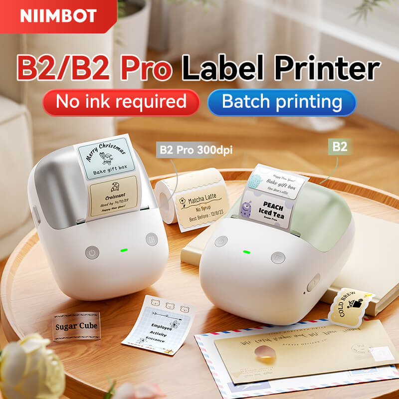 NIIMBOT B2 Label Maker, Thermal Label Printer, Portable Inkless Label Maker