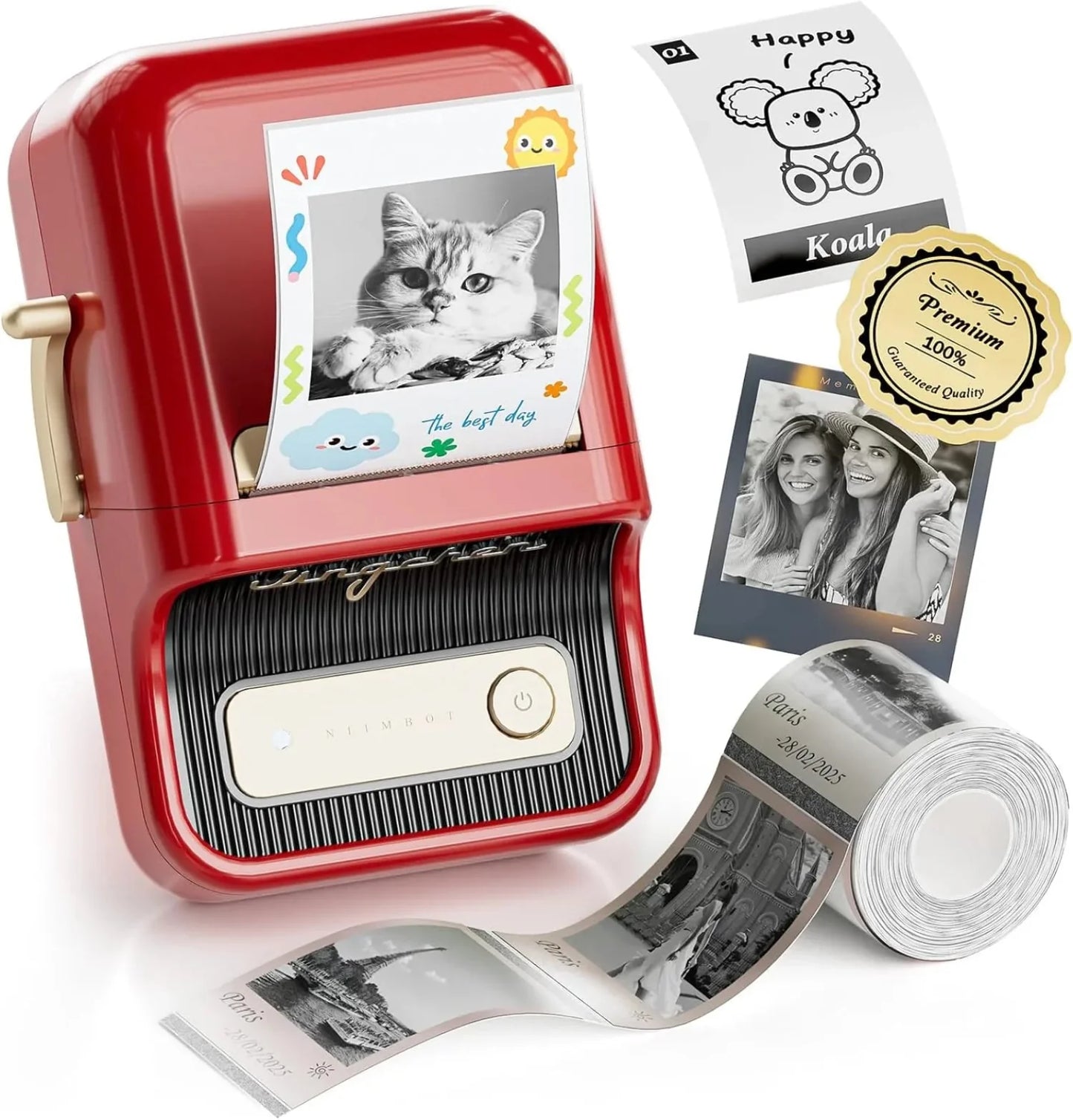 NIIMBOT B21 Pro 300dpi Label Printer, Photo Printer red