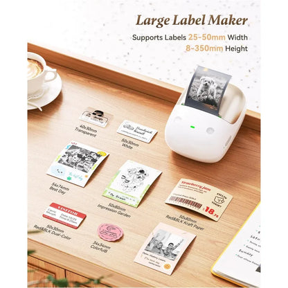 NIIMBOT B2 Pro Smart Label Printer — 2" 300DPI One-Touch Offline Thermal Label Maker with Built-in Clock for Bakery, Café & Restaurant
