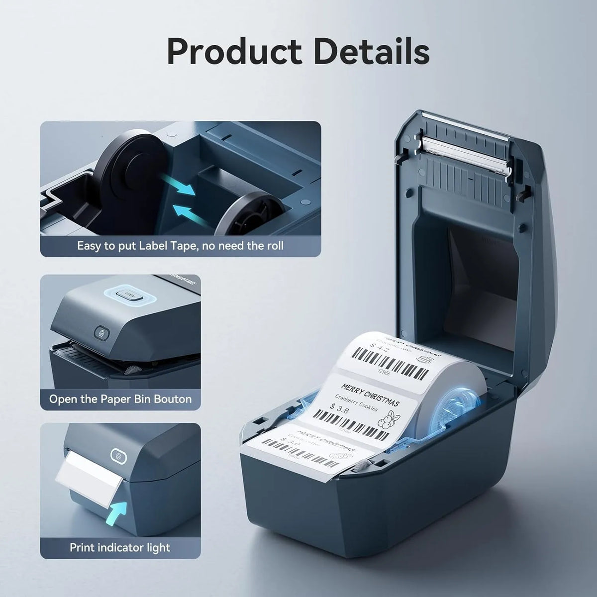 NIIMBOT K3 3" Thermal Label Printer — 180mm/s High-Speed Bluetooth Label Maker for Business