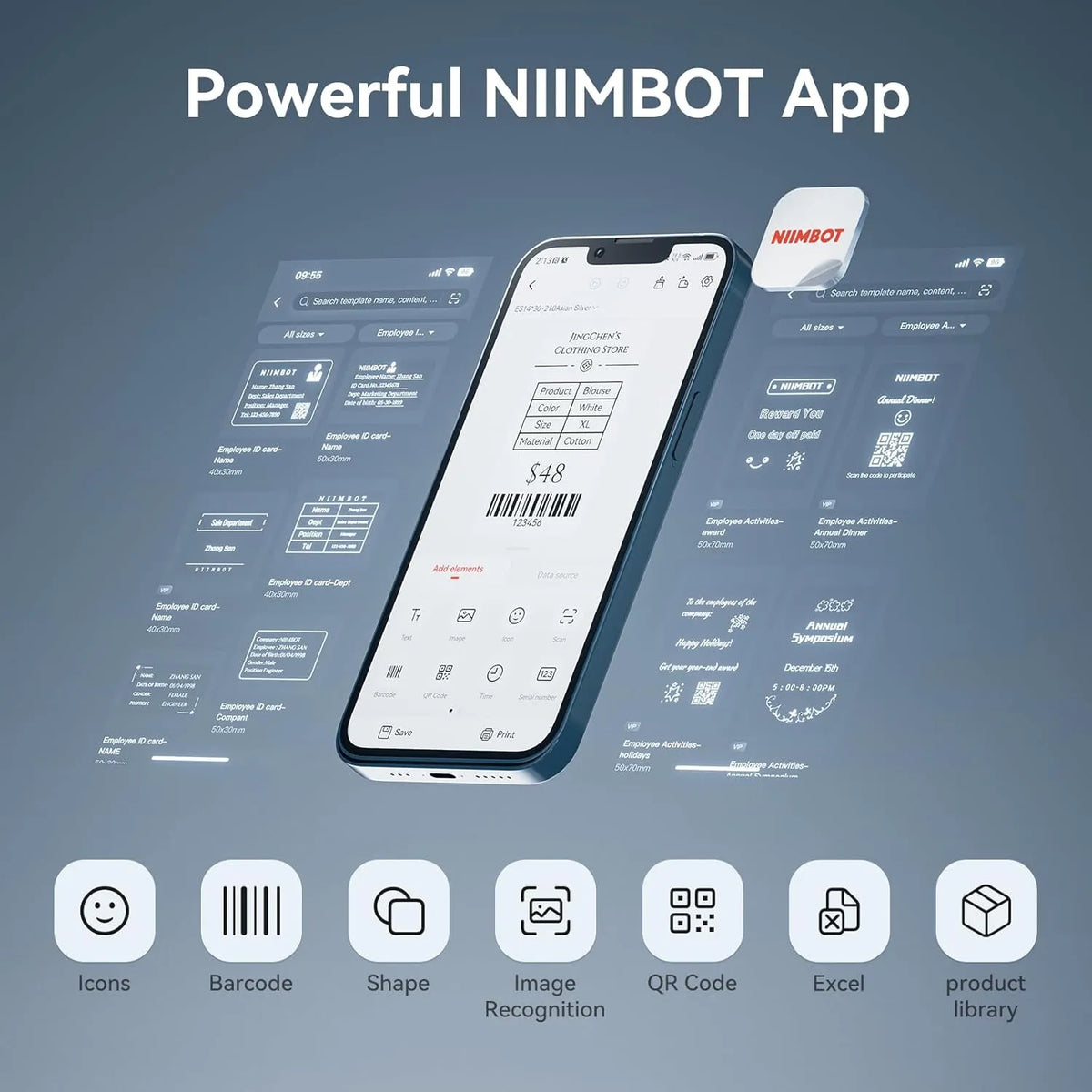 NIIMBOT K3 3" Thermal Label Printer — 180mm/s High-Speed Bluetooth Label Maker for Business