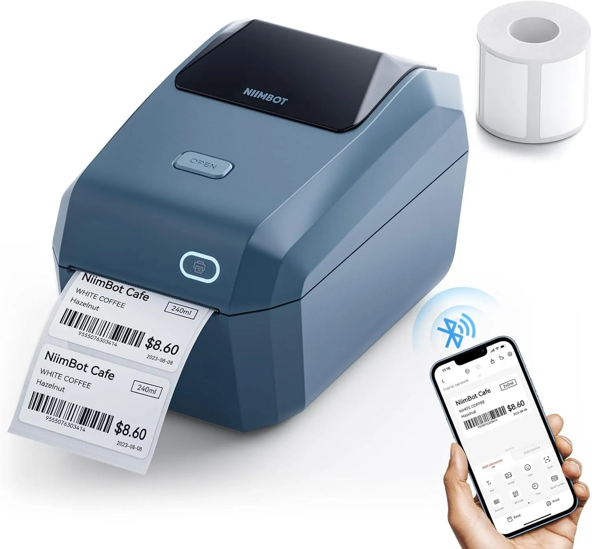 NIIMBOT K3 3" Thermal Label Printer — 180mm/s High-Speed Bluetooth Label Maker for Business