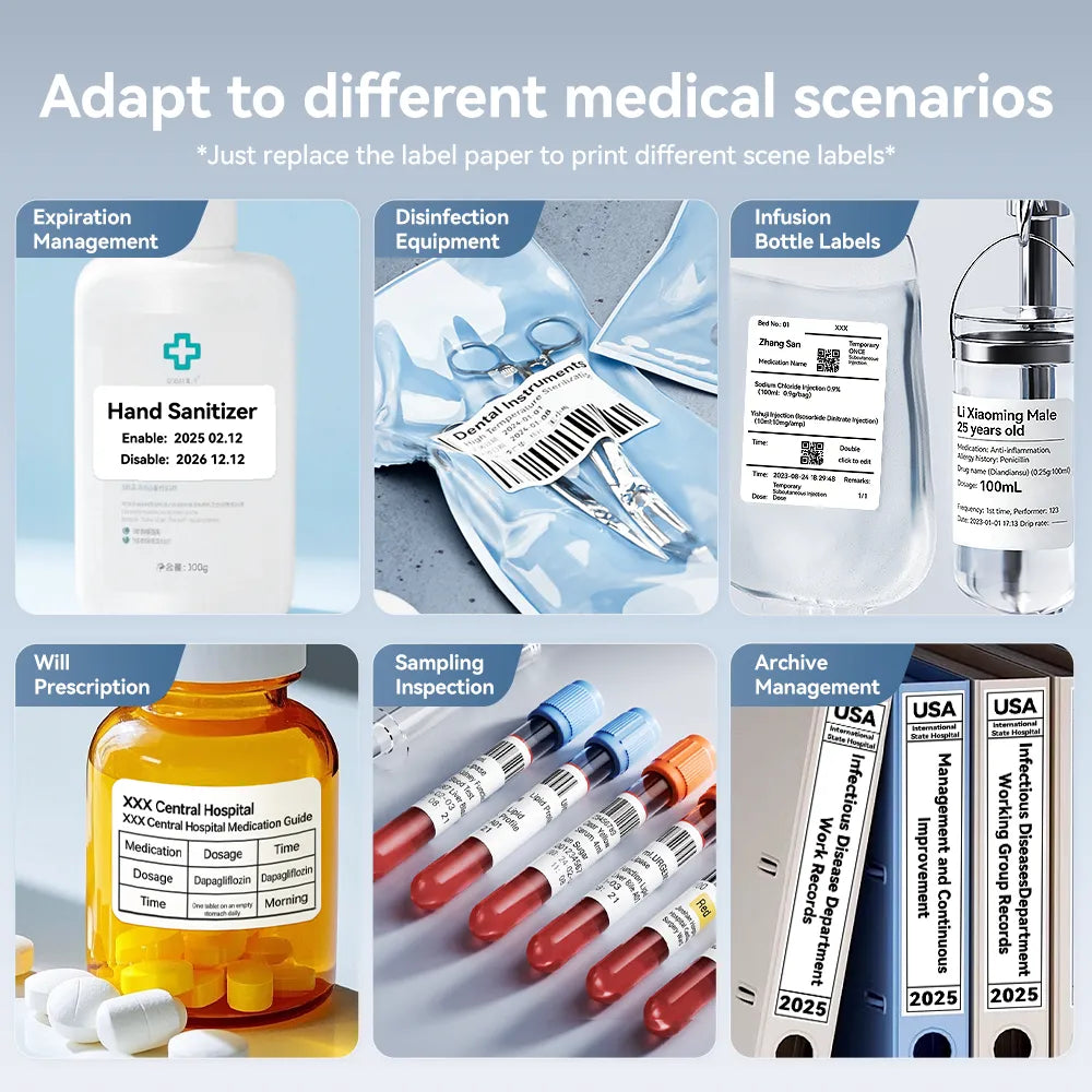 NIIMBOT M2 Medical Label Printer, Smart Color Printing with Phones & PC for Various Home Medicine Bottles and Medical Scenarios