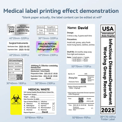 NIIMBOT M2 Medical Label Printer, Smart Color Printing with Phones & PC for Various Home Medicine Bottles and Medical Scenarios