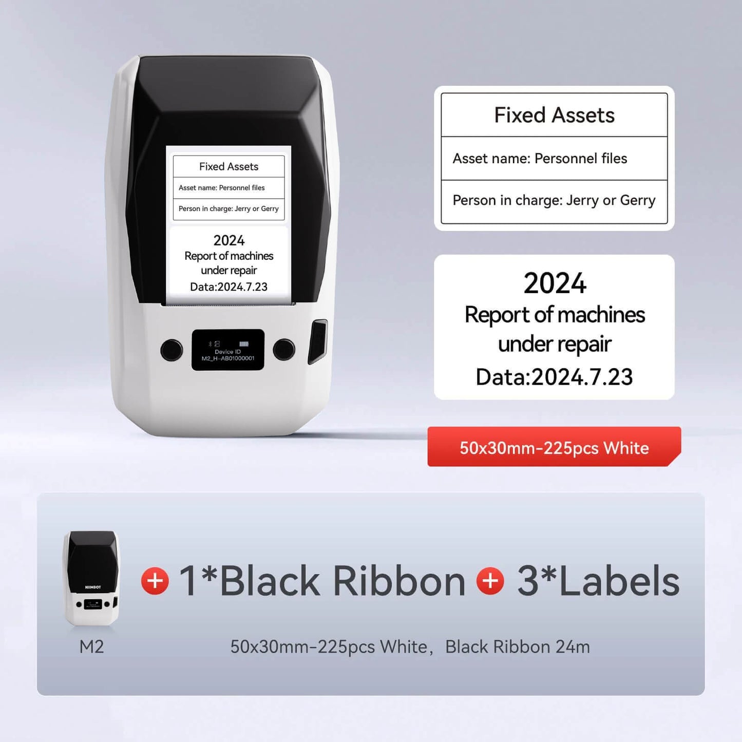 NIIMBOT M2 Thermal Transfer Label Maker Machine - 300DPI Bluetooth Handheld Label Printer for Office, Home & Small Business
