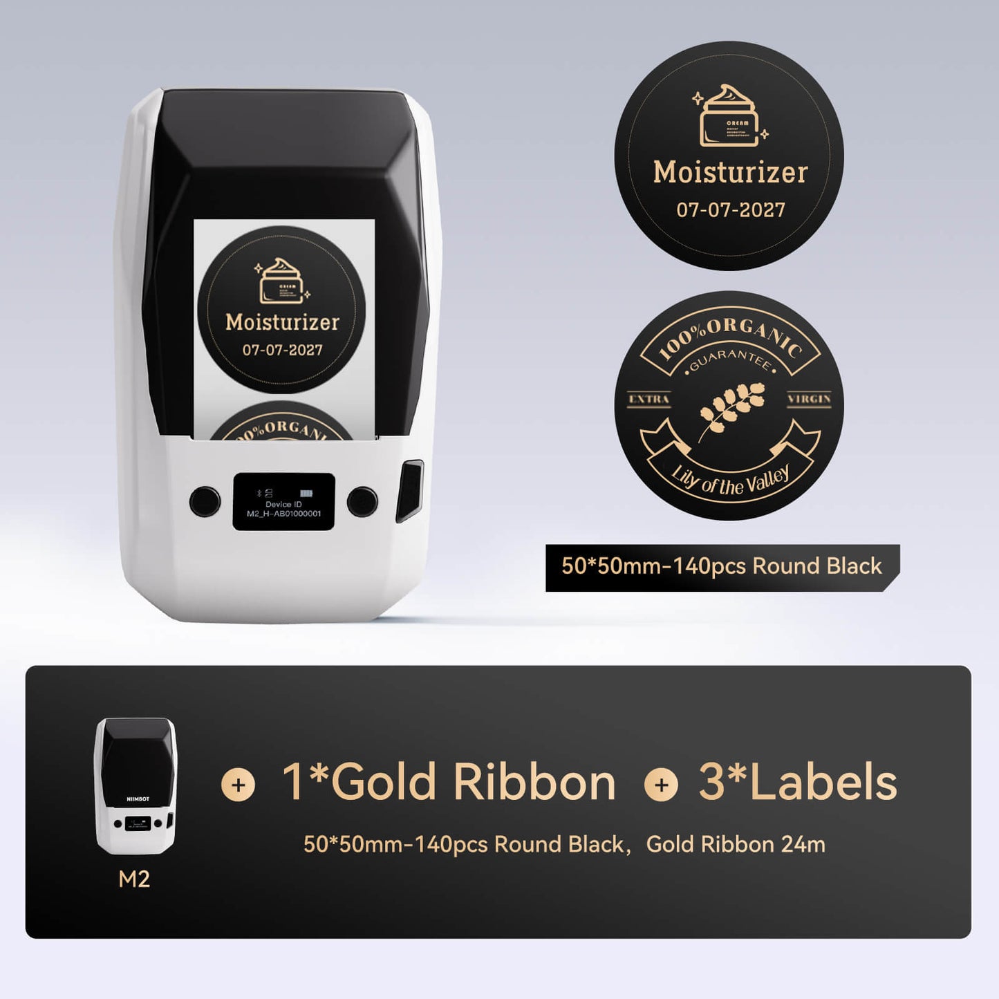 NIIMBOT M2 Thermal Transfer Label Maker Machine - 300DPI Bluetooth Handheld Label Printer for Office, Home & Small Business