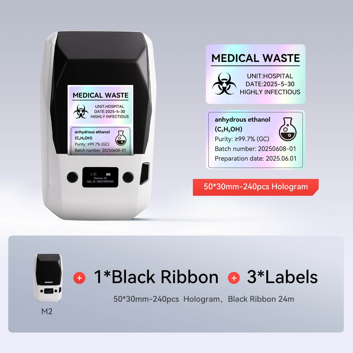 NIIMBOT M2 Thermal Transfer Label Maker Machine - 300DPI Bluetooth Handheld Label Printer for Office, Home & Small Business