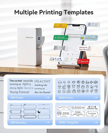 NIIMBOT N1 0.5" Thermal Transfer Label Maker — 203DPI Bluetooth Portable Printer with 5-Color Ribbons