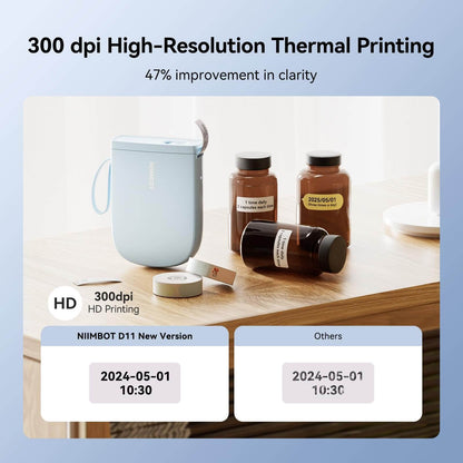 NIIMBOT D11 Mini Label Maker Machine with Tape – Portable Bluetooth Thermal Label Printer for Home, Kitchen, Office & School Organization